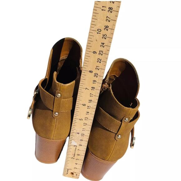 Aldo Womens Faux Leather Brown Western Ankle Embellished Buckle Boots Size 7.5 - Picture 5 of 7